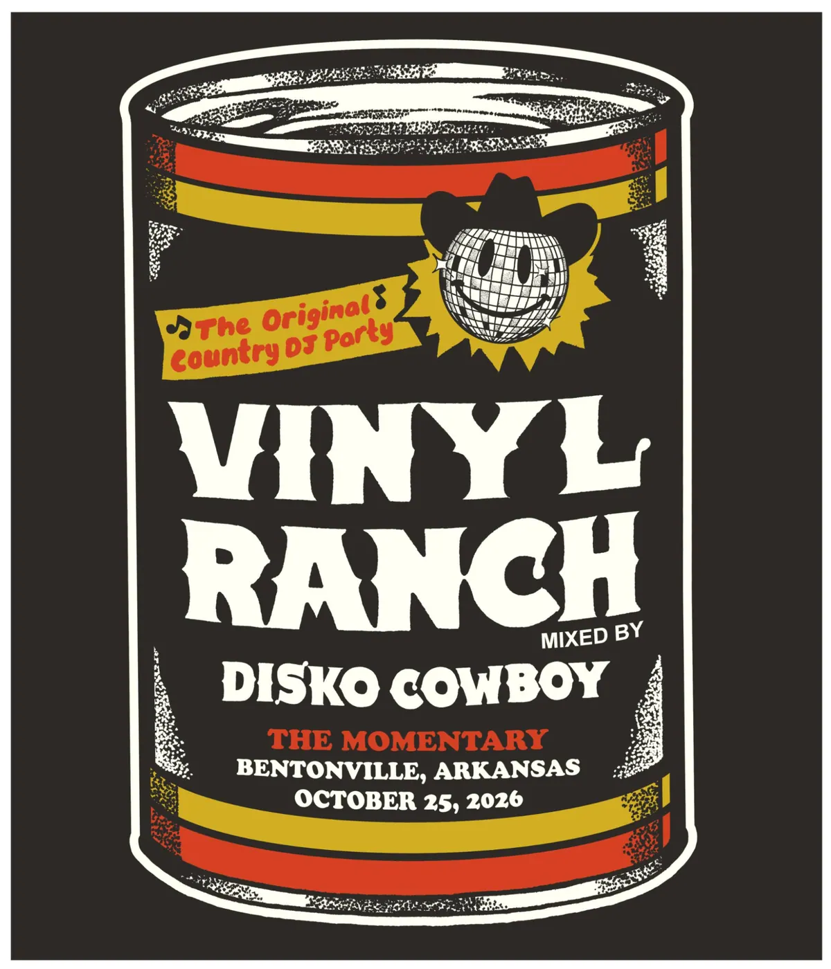Vinyl Ranch mixed by Disko Cowboy poster for The Momentary, October 25, 2026