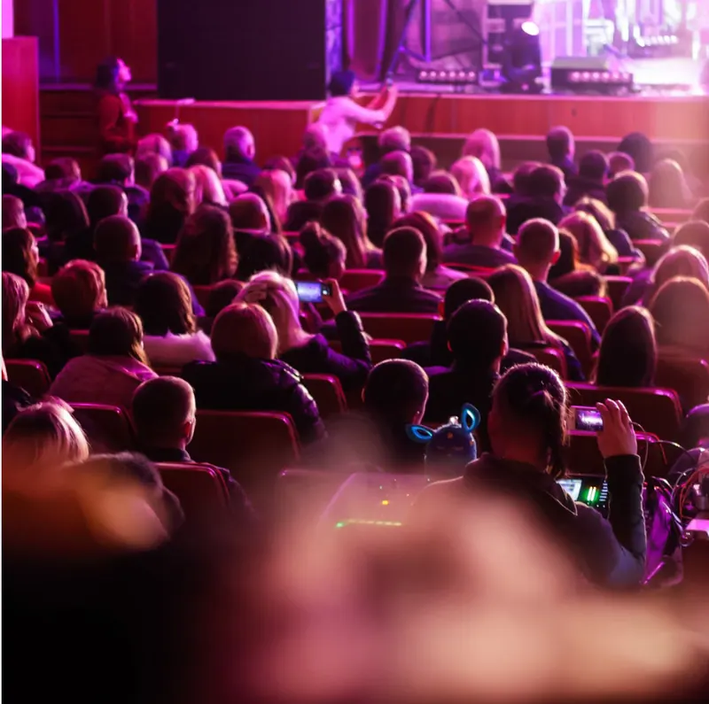 crowd watching a theater or concert