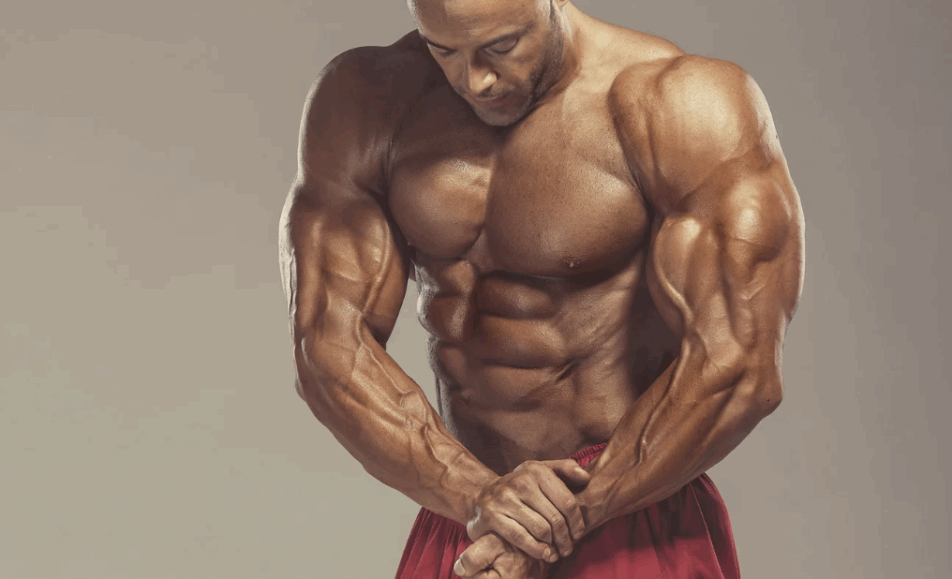 body builder flexing