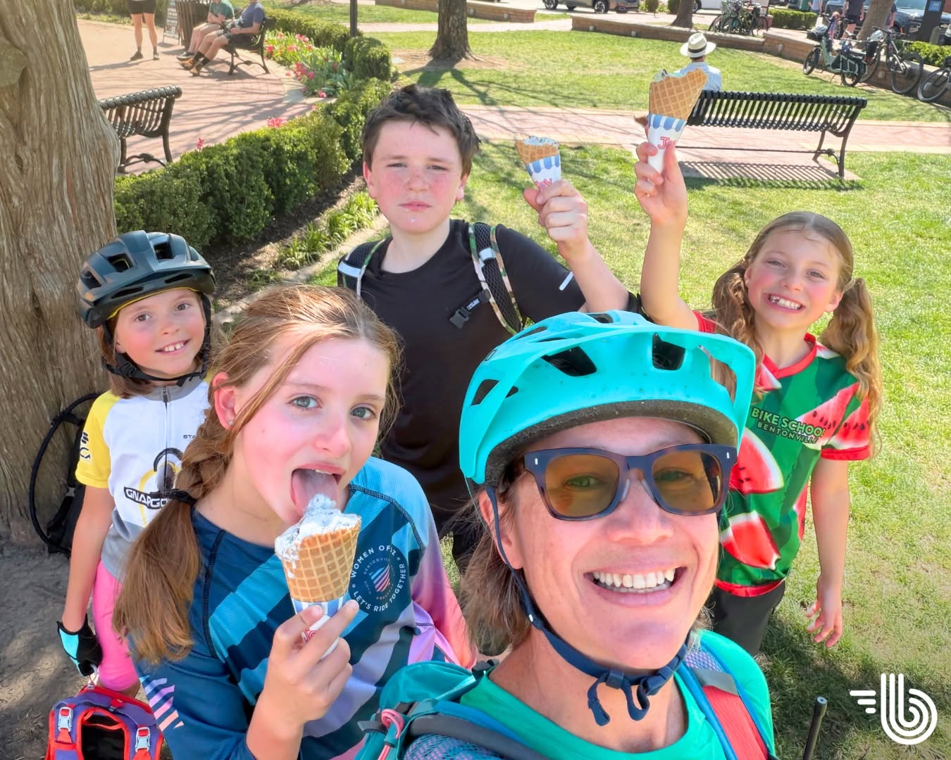Family Bike Rides in Bentonville End at an Ice Cream Counter